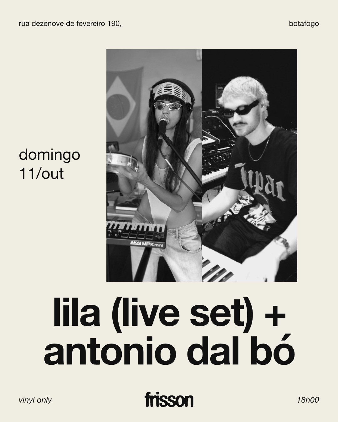 Frisson Recebe: Lila (Live Set) + Antonio Dal Bó