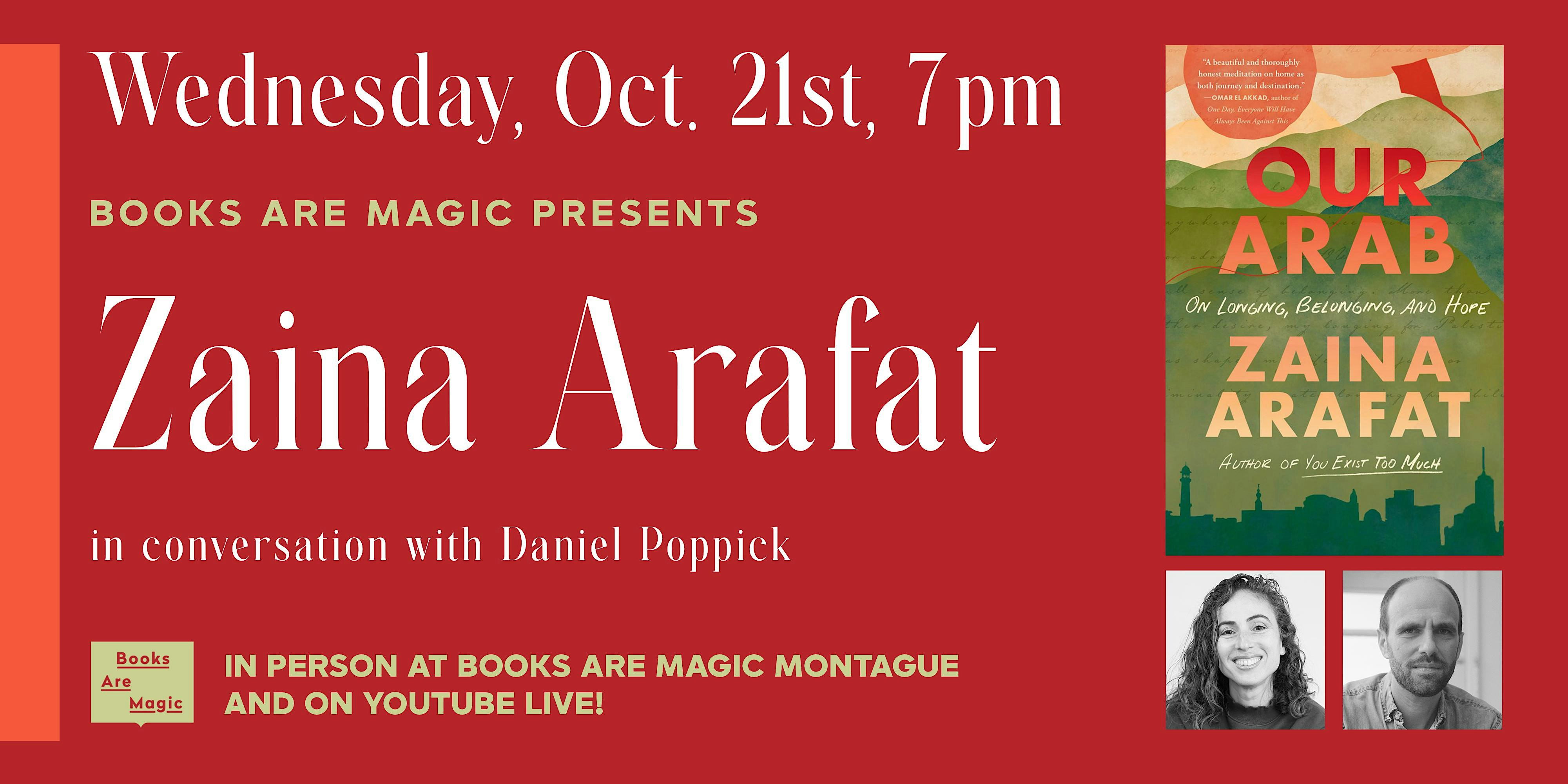 In-Store: Zaina Arafat: Our Arab w/ Daniel Poppick