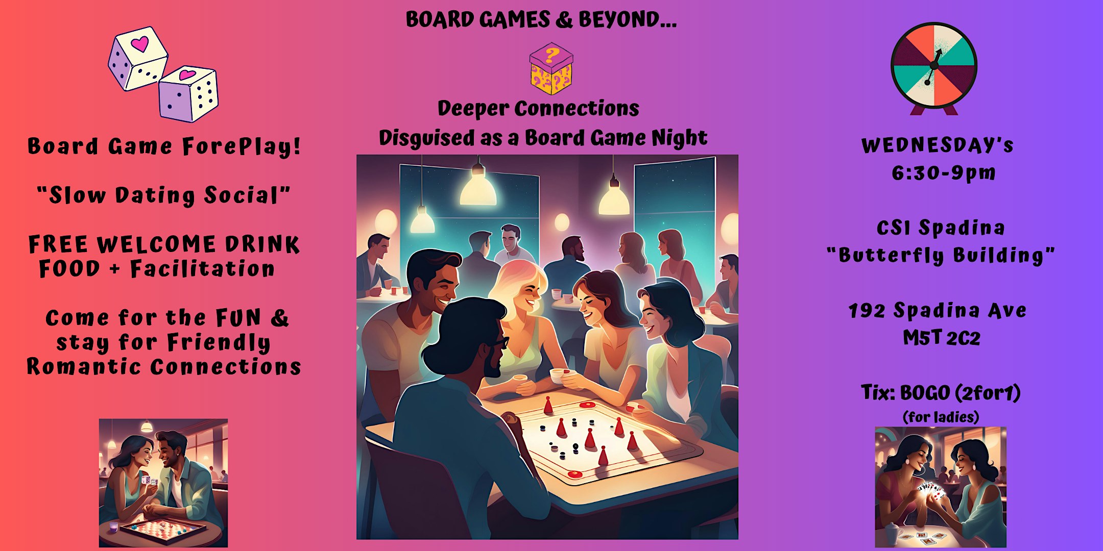 BOARD GAMES & BEYOND | "SLOW DATING SOCIAL" FREE: DRINK/FOOD/FUN & HOST