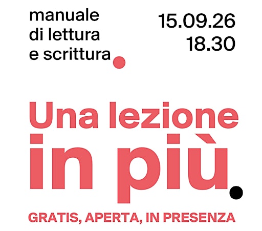 Una lezione in più | Manuale di lettura e scrittura