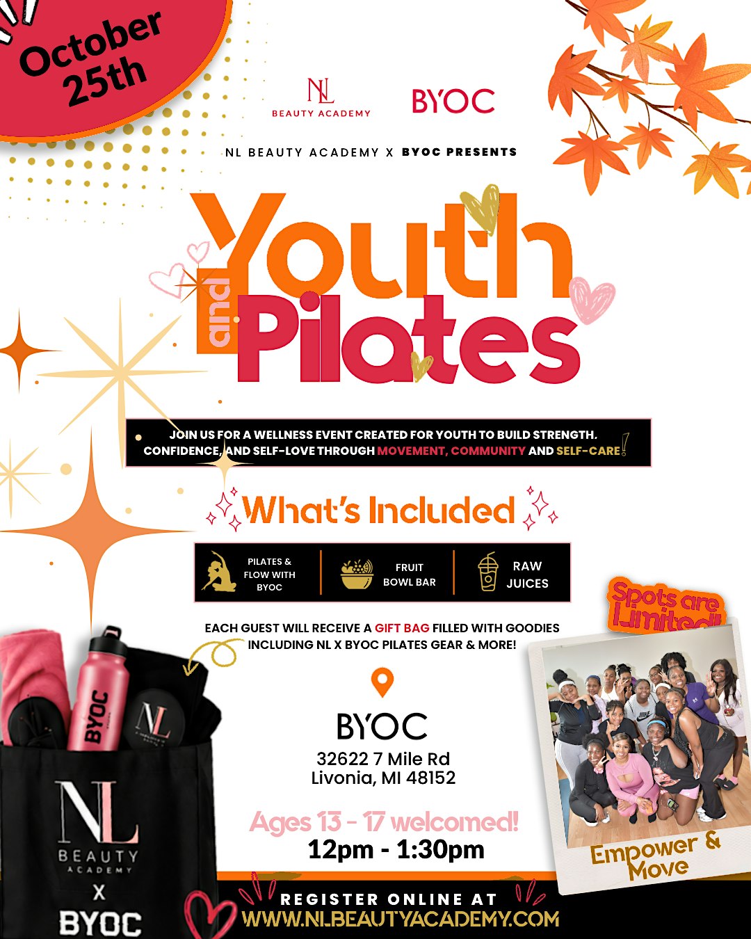 NL BEAUTY ACADEMY X BYOC: Youth and Pilates