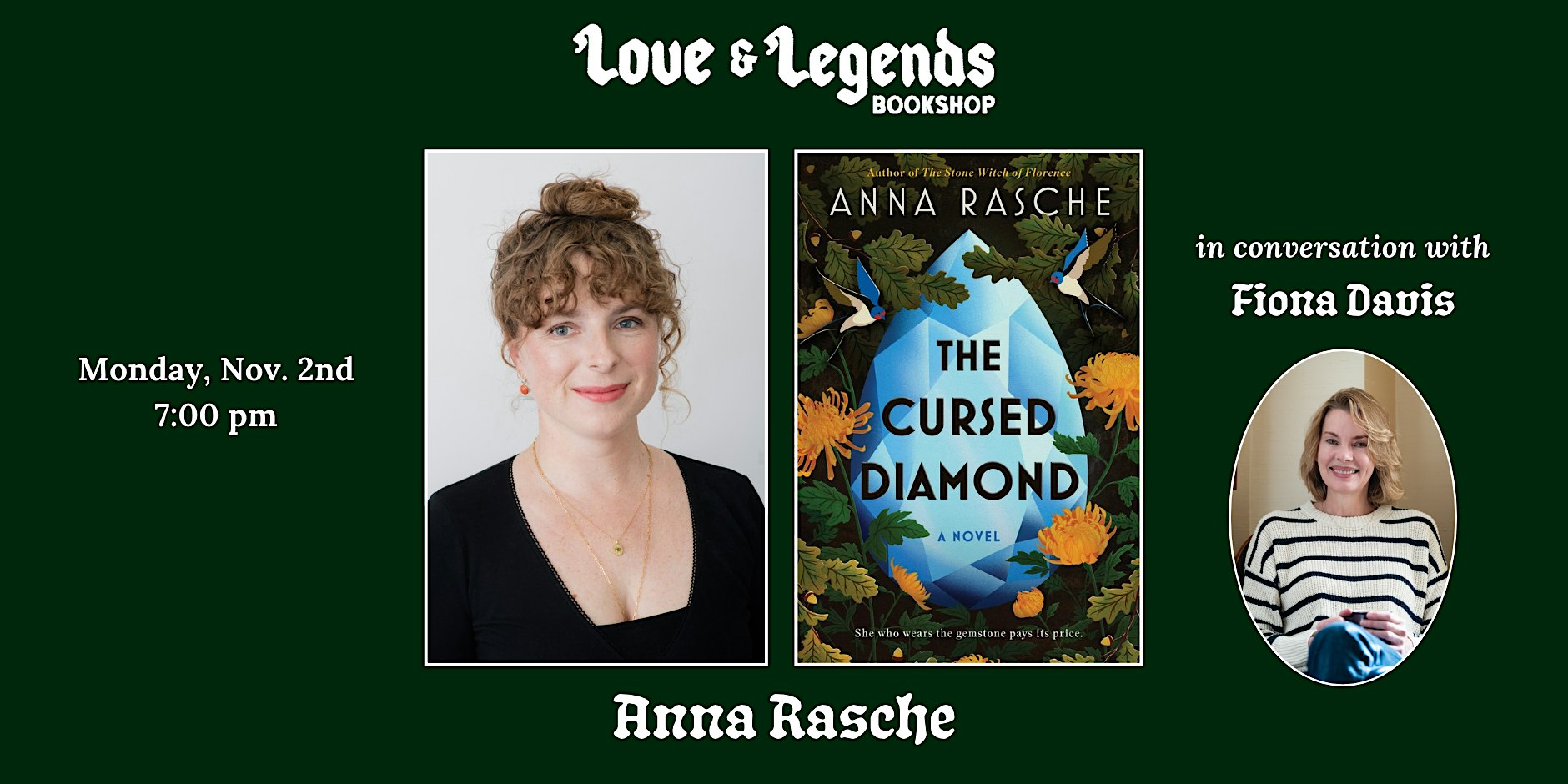 THE CURSED DIAMOND: Anna Rasche in conversation with Fiona Davis