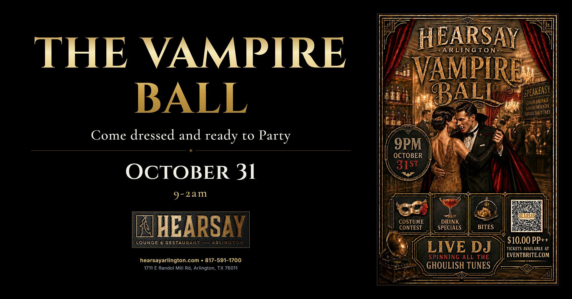 Hearsay Arlington Present the Vampire Ball