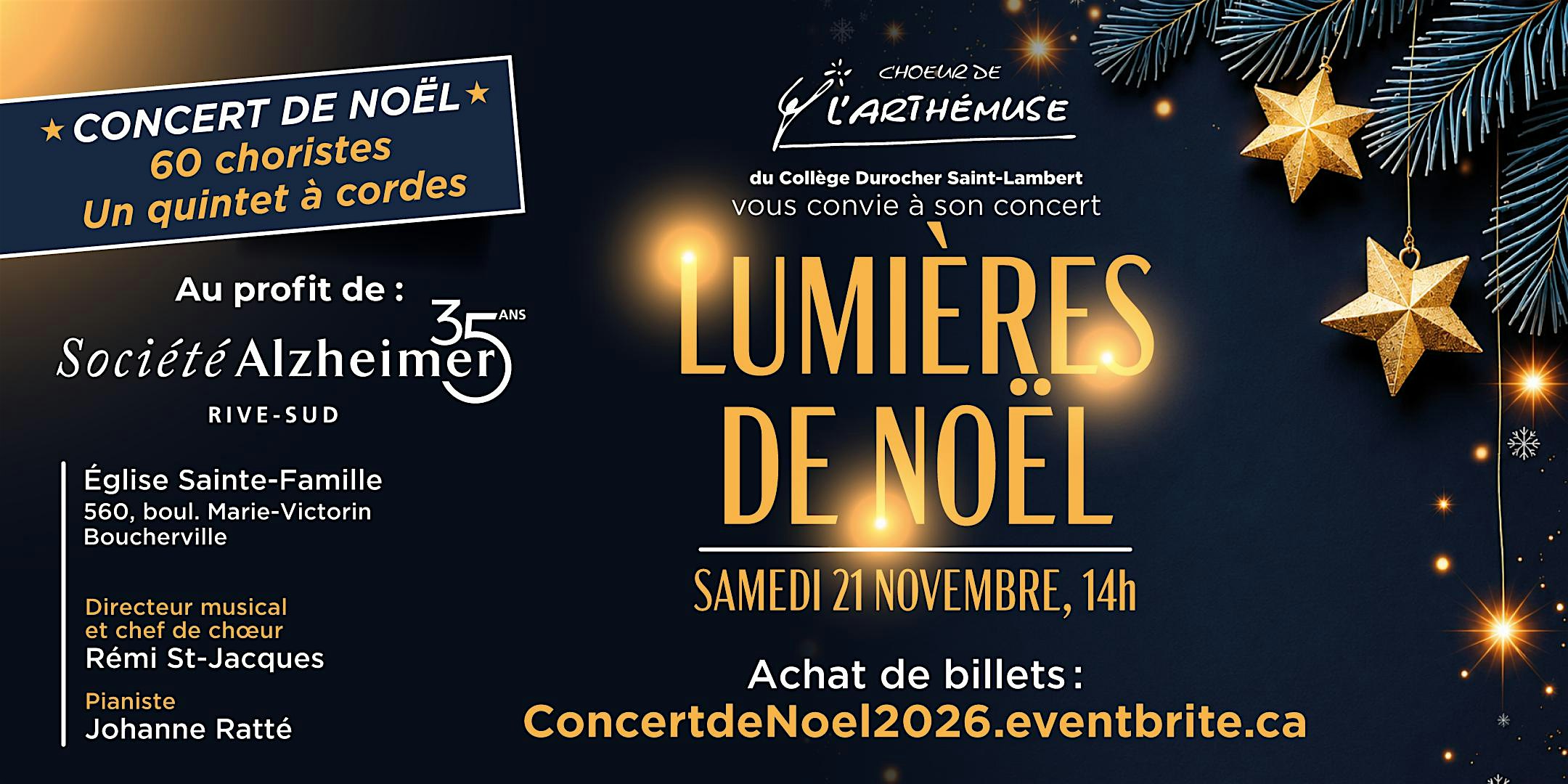 Concert de Noël 2026 au profit de la Société Alzheimer Rive-Sud