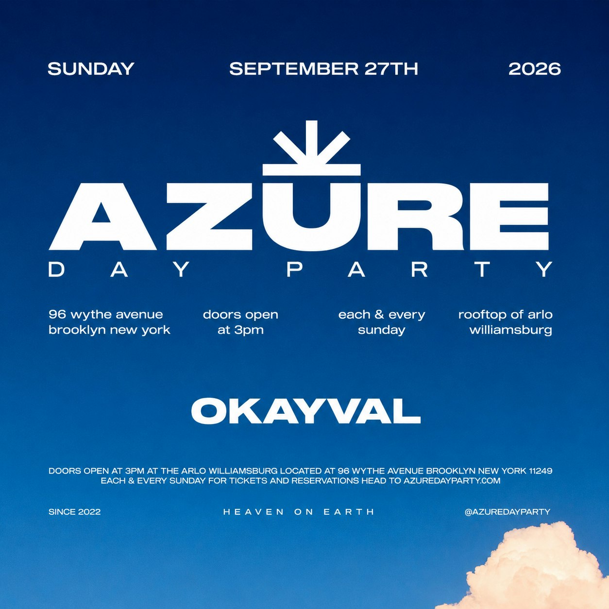 Azure Day Party September 27th