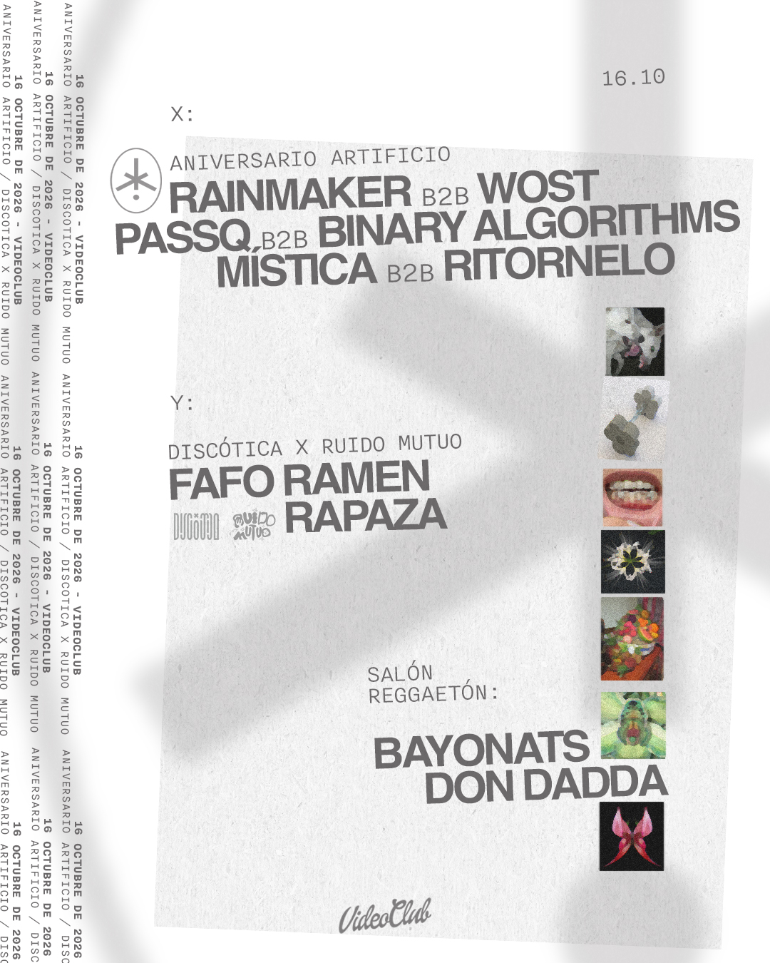 Aniversario Artificio: Rainmaker B2B WOST + Passq B2B Binary Algorithms + Mistica B2B Ritornelo