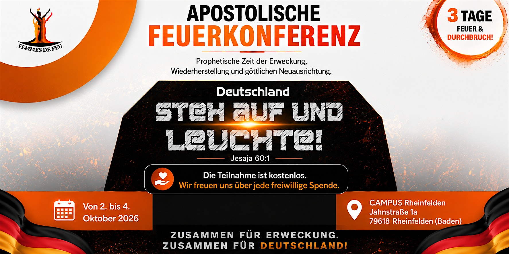 Apostolische Feuerkonferenz - Deutschland steh auf und Leuchte! 2026