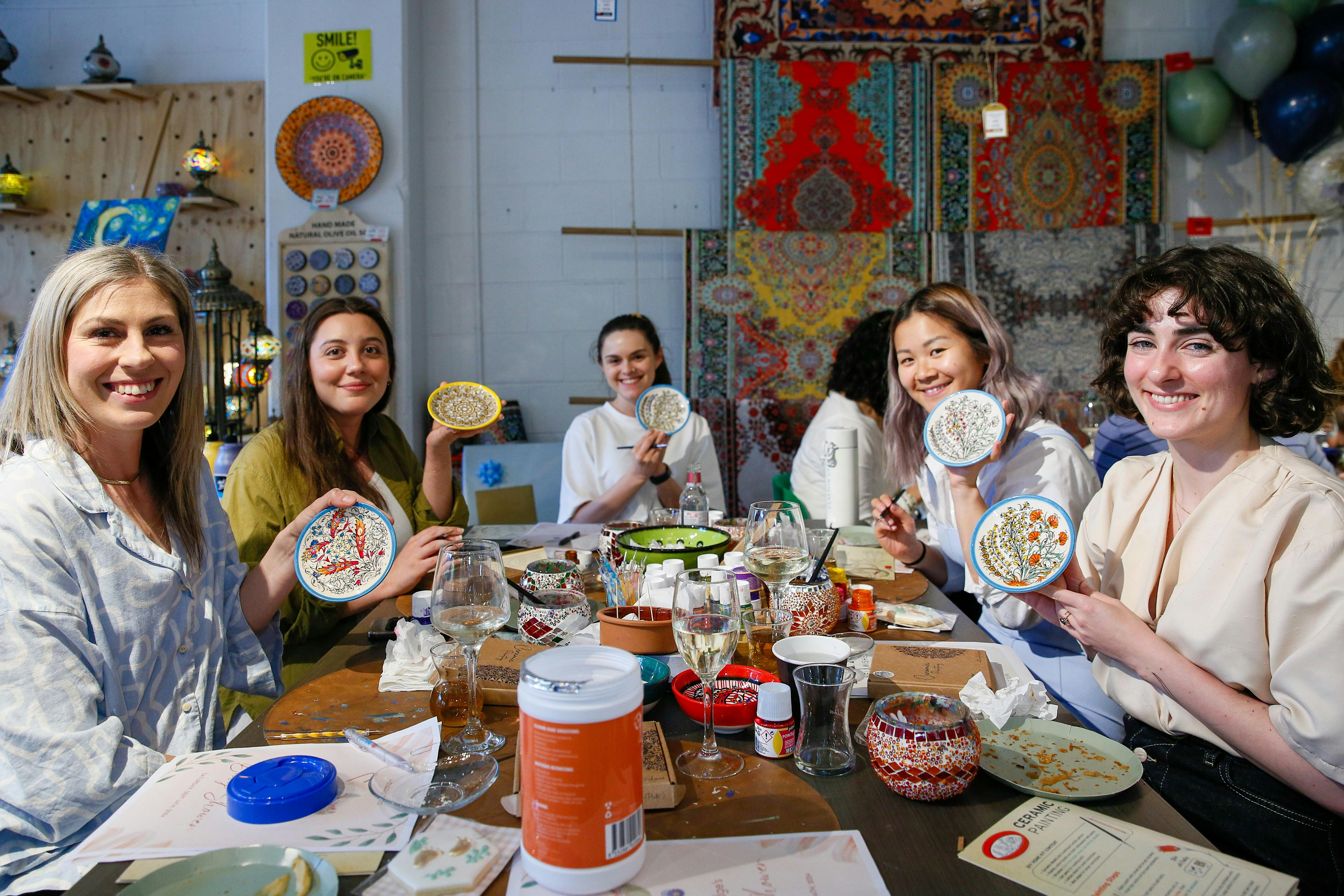 Patterned Paint and Sip Classes Melbourne: Ceramic Plates & Bowls