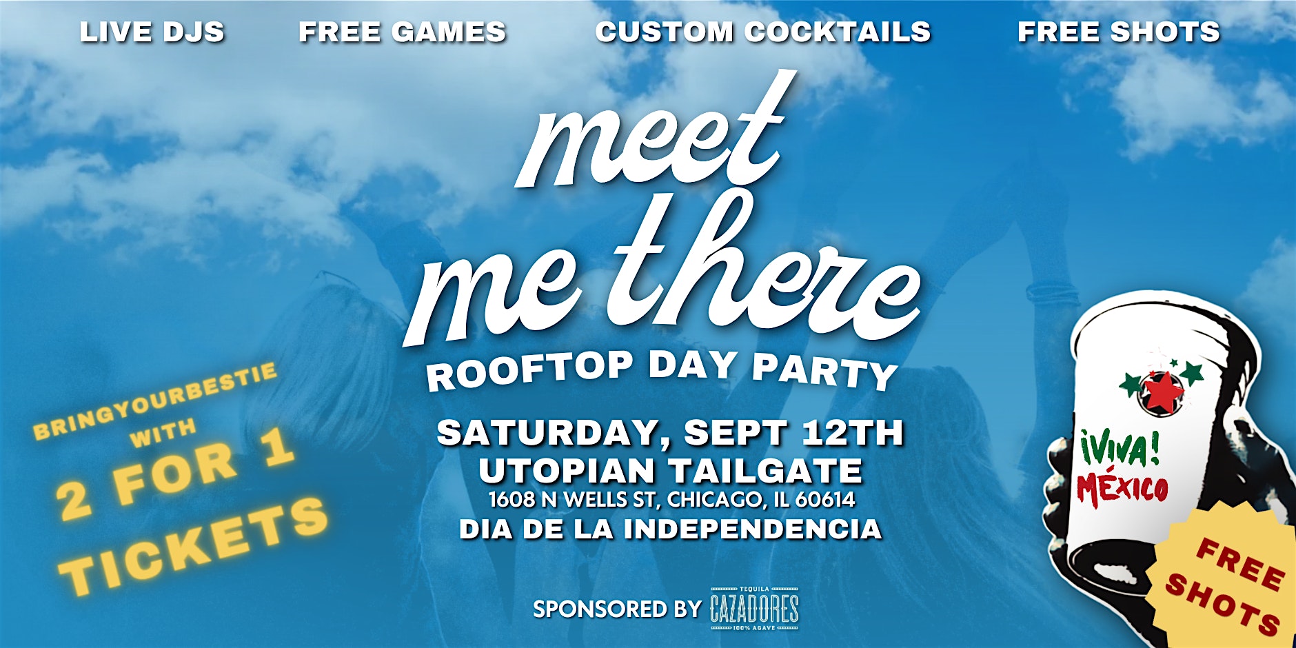 Meet Me There: Rooftop Day Party w/ FREE SHOTS at Utopian Tailgate
