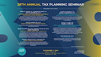 38th Annual Tax Planning Seminar