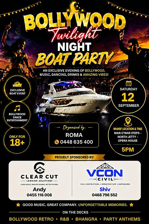 Bollywood Twilight Night Boat Party ✨