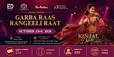 Garba Raas Rangeeli Raat 2026- Live in Montreal with Kinjal Dave