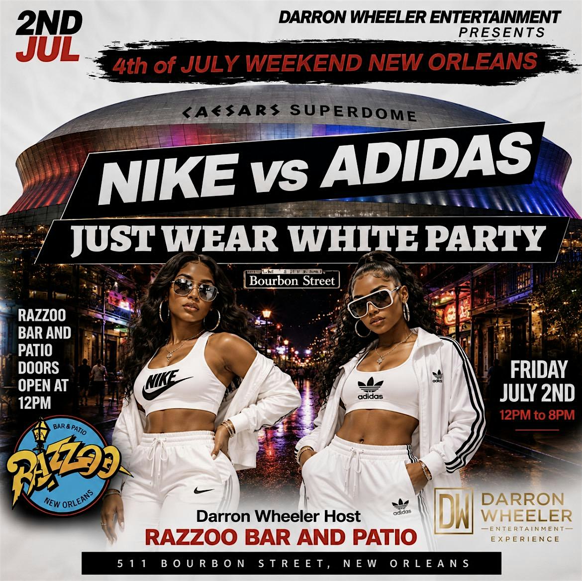 NIKE VS ADIDAS JUST WEAR WHITE DAY PARTY