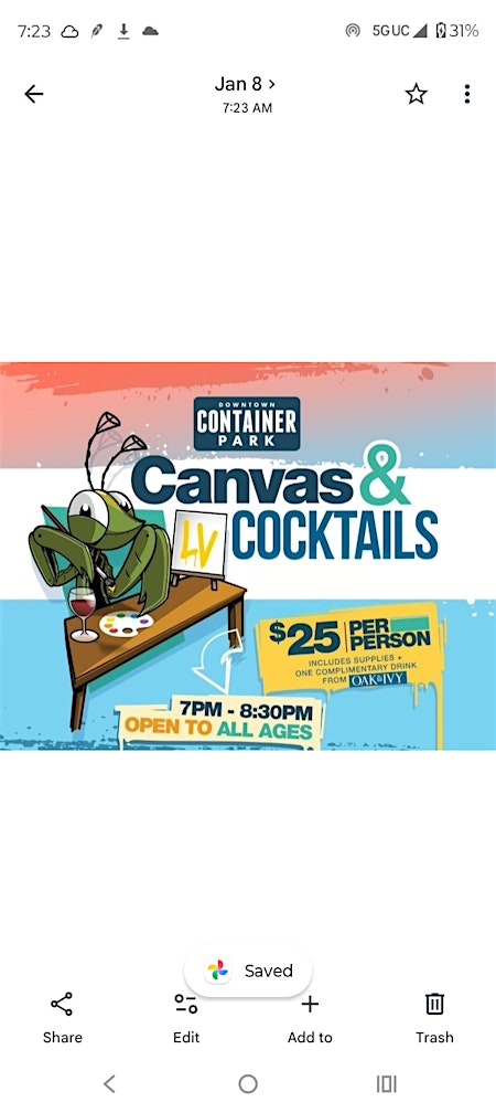 SIP & PAINT "UNDER THE STARS" BY CANVAS AND COCKTAILS DTLV