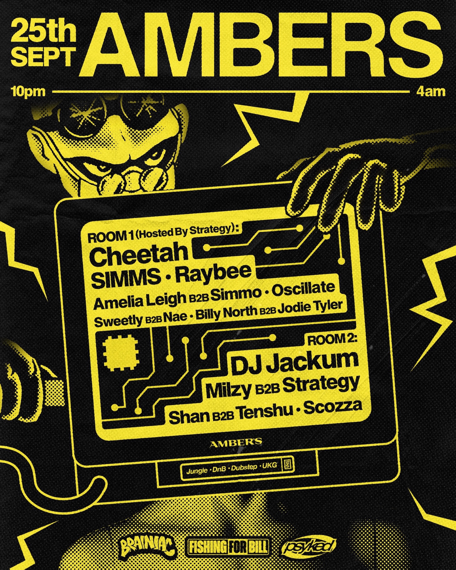 Cheetah, SIMMS, Strategy, DJ Jackum + MORE [Brainiac + Psyked + F4B]