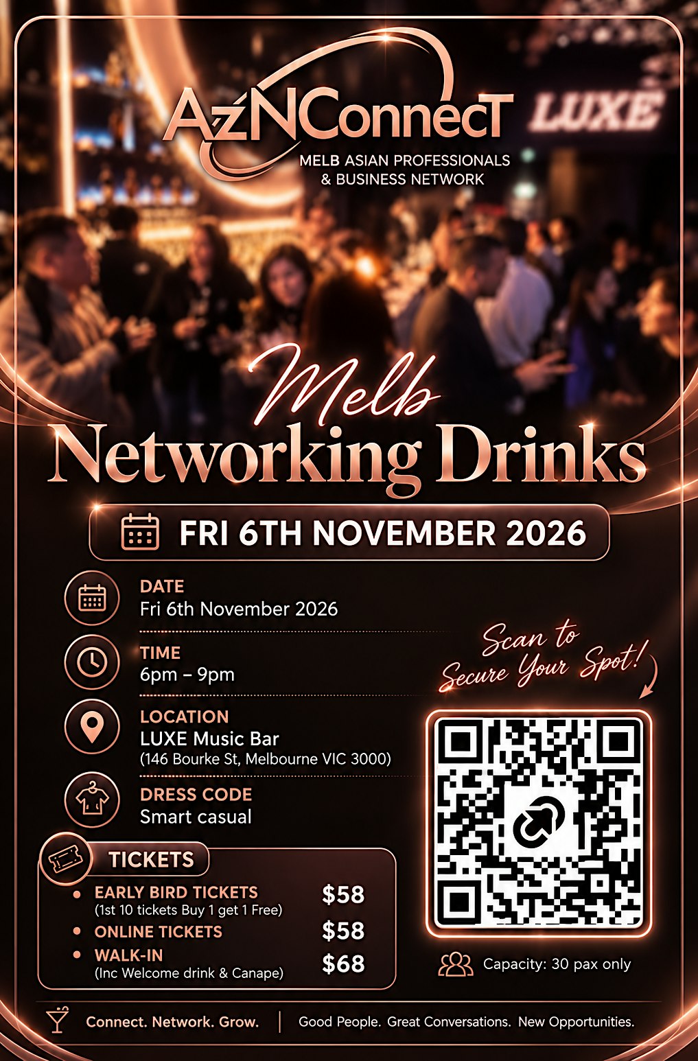 AzNConnecT Melbourne Networking Drinks - 2026 Nov 6th Fri