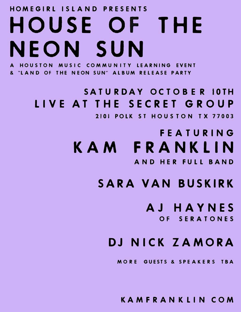 Kam Franklin - Land of The Neon Sun  Album Release