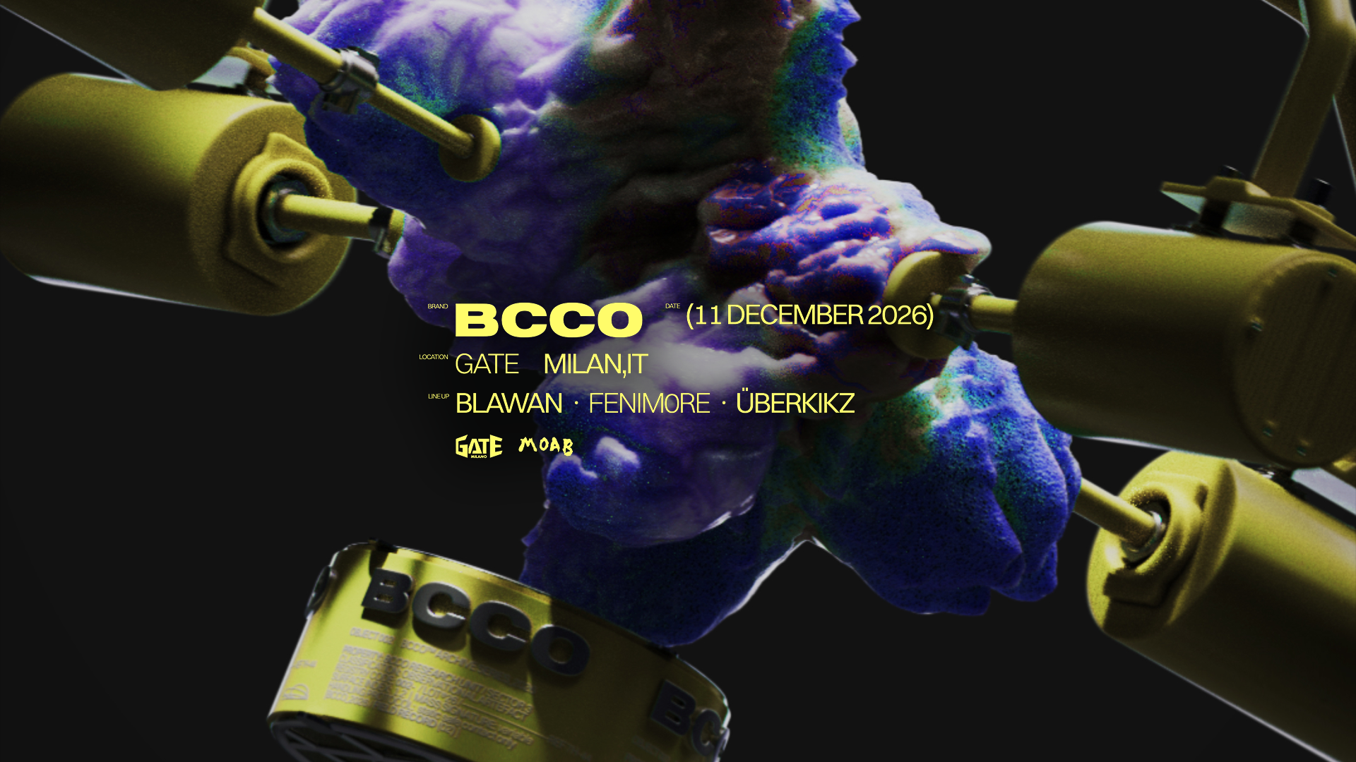 BCCO & MOAB with Blawan , Fenimore, Uberkikz + Room 2 at GATE