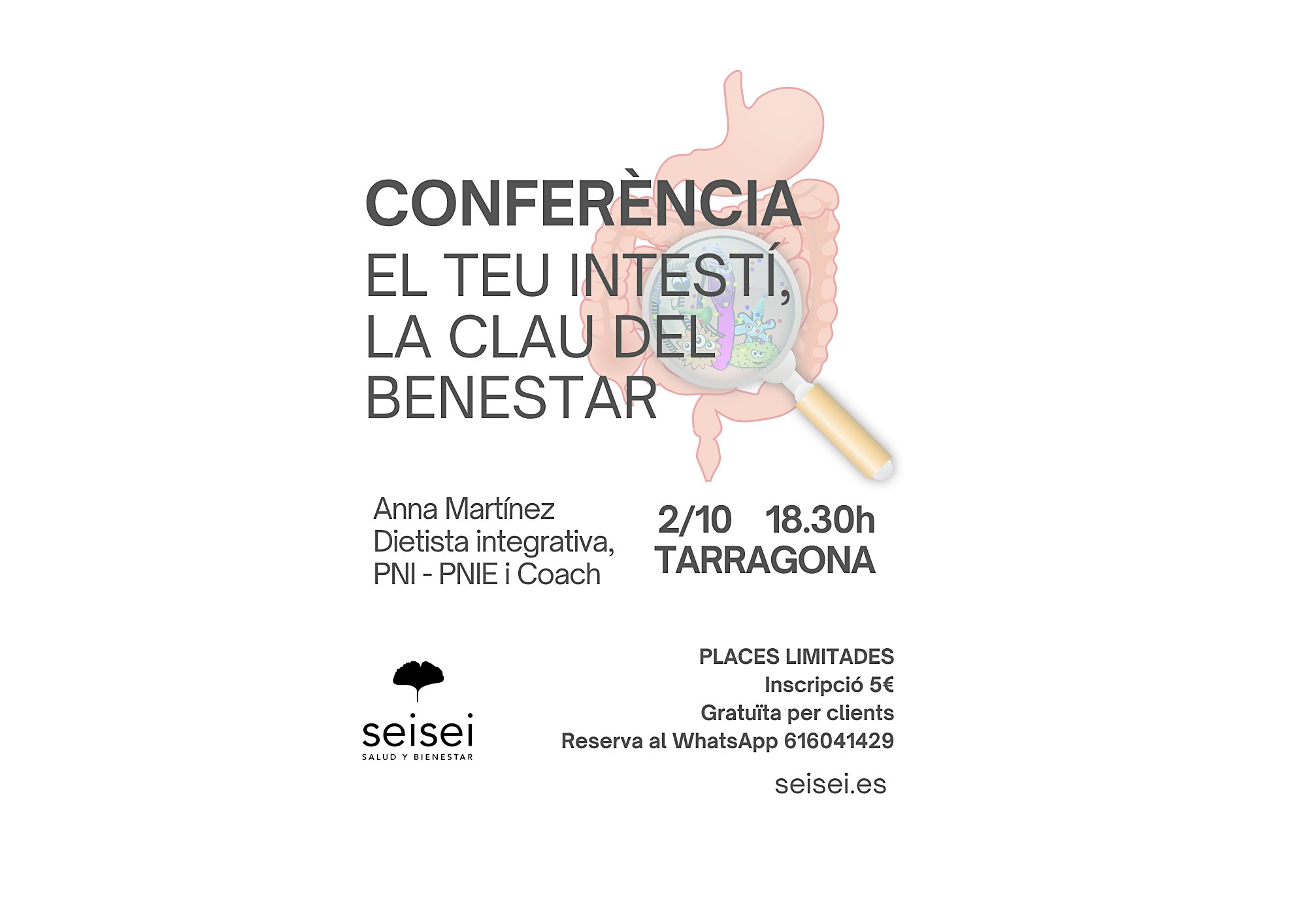 CONFERÈNCIA EL TEU INTESTÍ, LA CLAU DEL BENESTAR