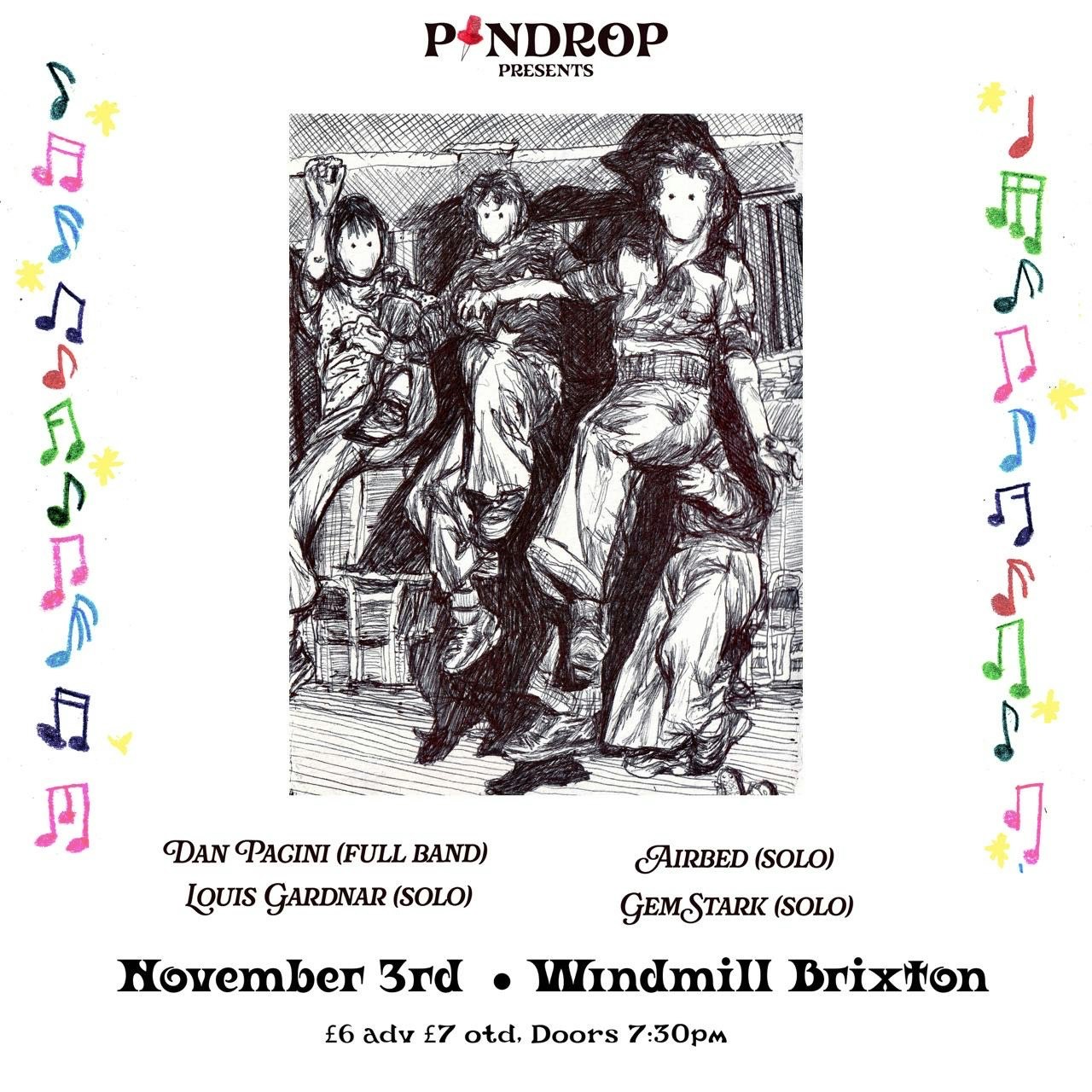 Pindrop:Dan Pancini,Louis Gardner,Gem Stark,Airbed