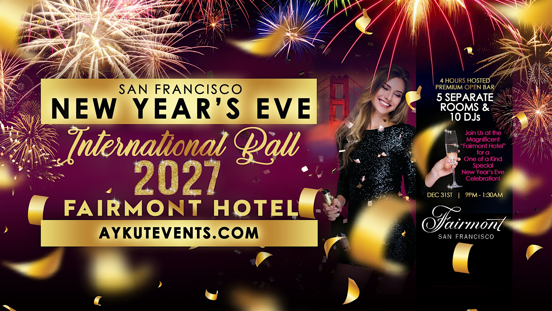 FAIRMONT HOTEL New Years Eve San Francisco 2027