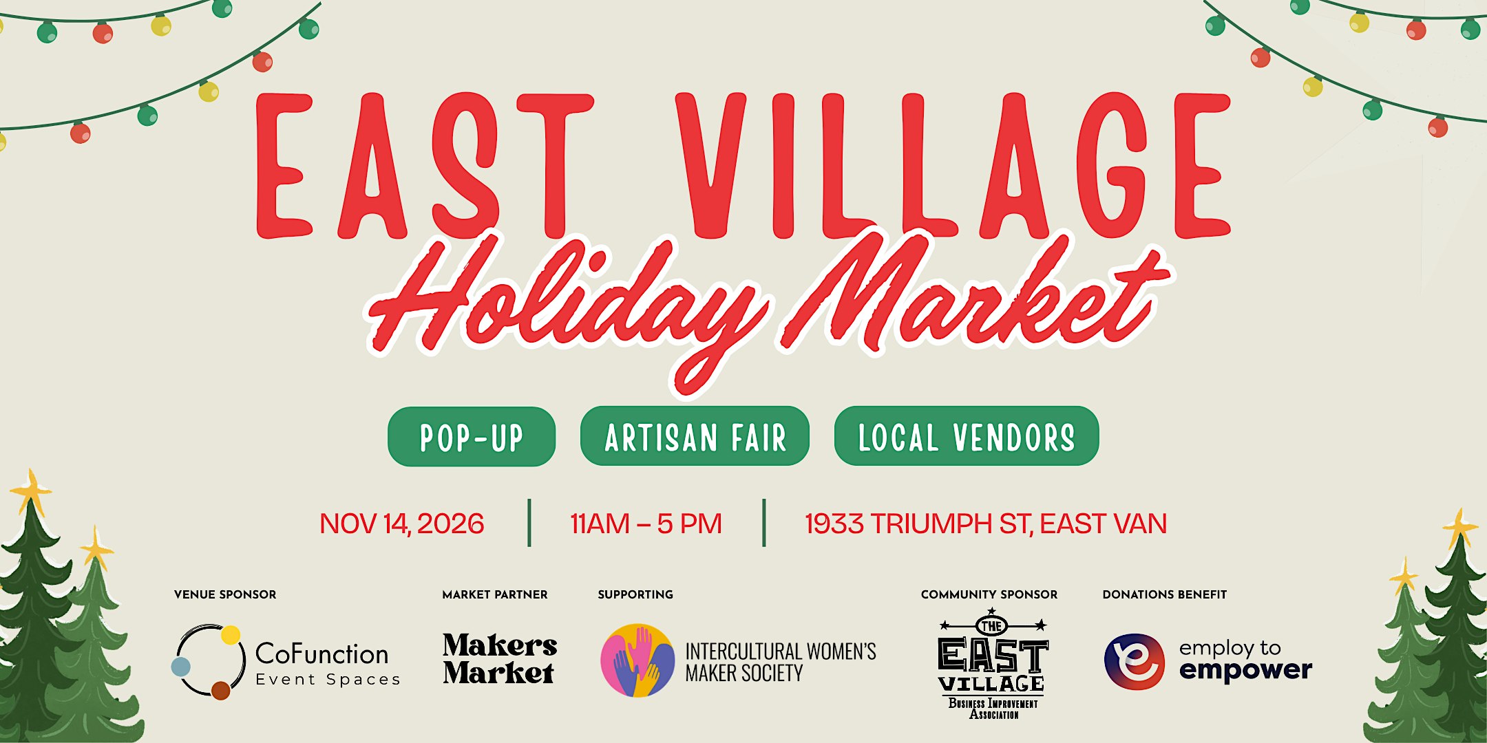 East Village Holiday Market - Free entry