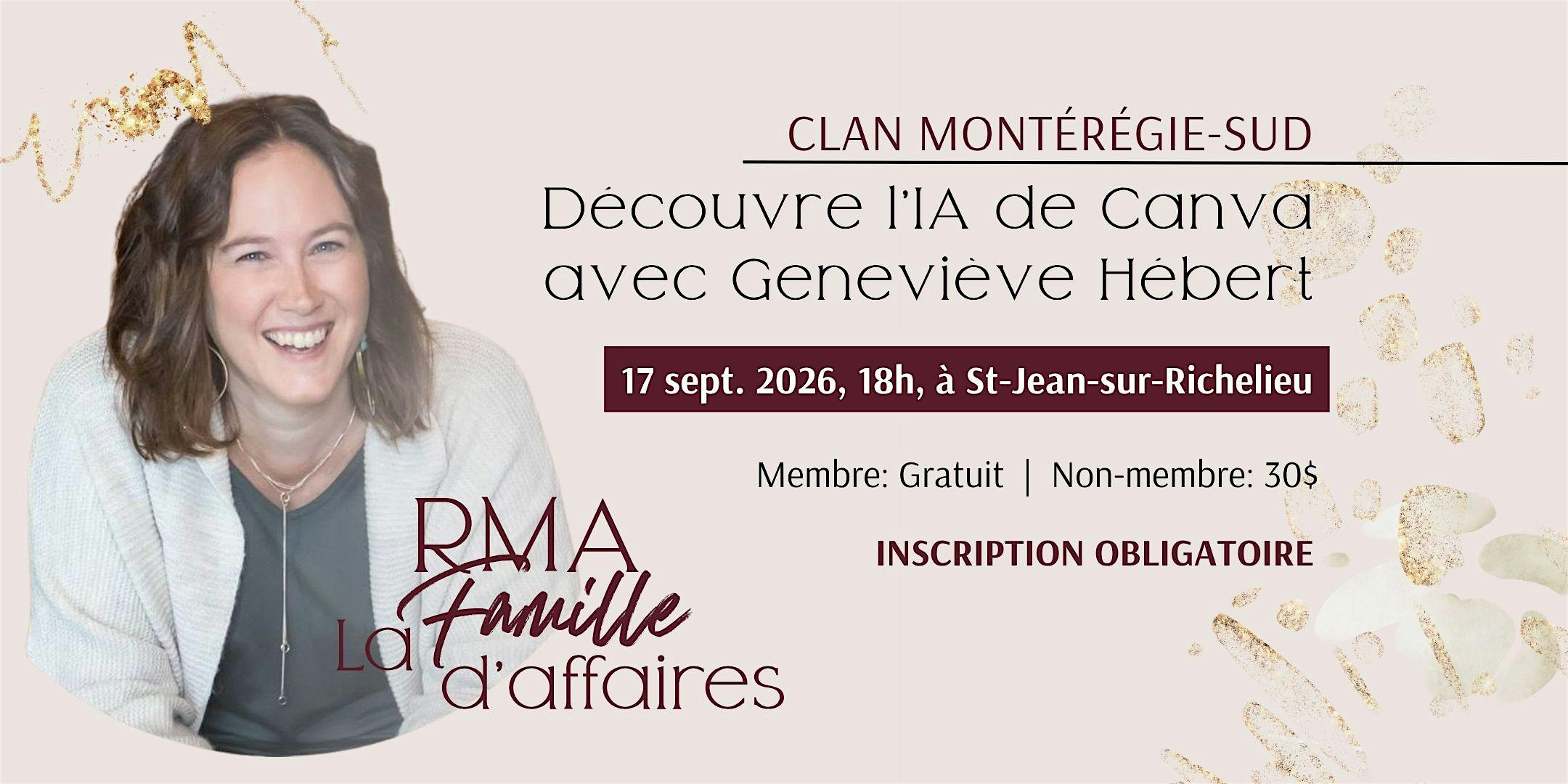Découvre l'IA de Canva avec Geneviève Hébert- Clan Montérégie sud