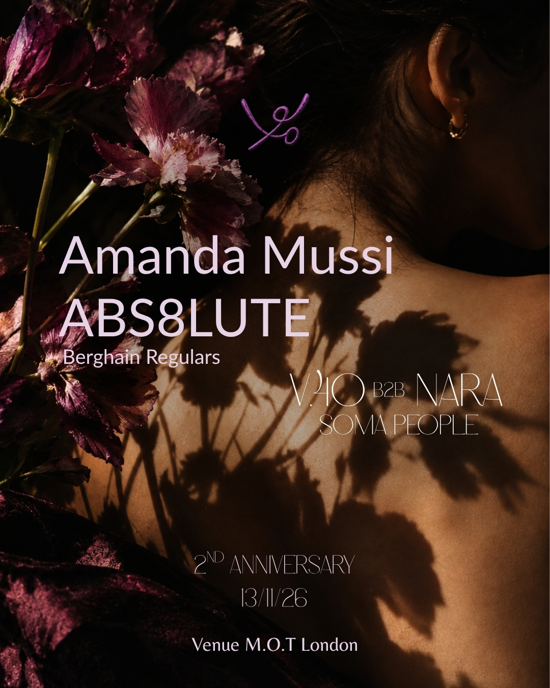 SOMA PEOPLE · 2ND ANNIVERSARY · Amanda Mussi, abs8lute (Berghain Regulars), V.40 b2b NARA