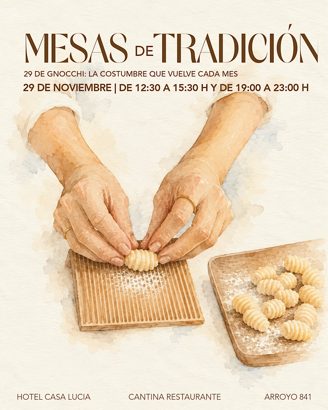 Mesas de Tradición | Gnocchi y Vino