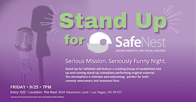 Stand Up for SafeNest: Serious Mission. Seriously Funny Night.
