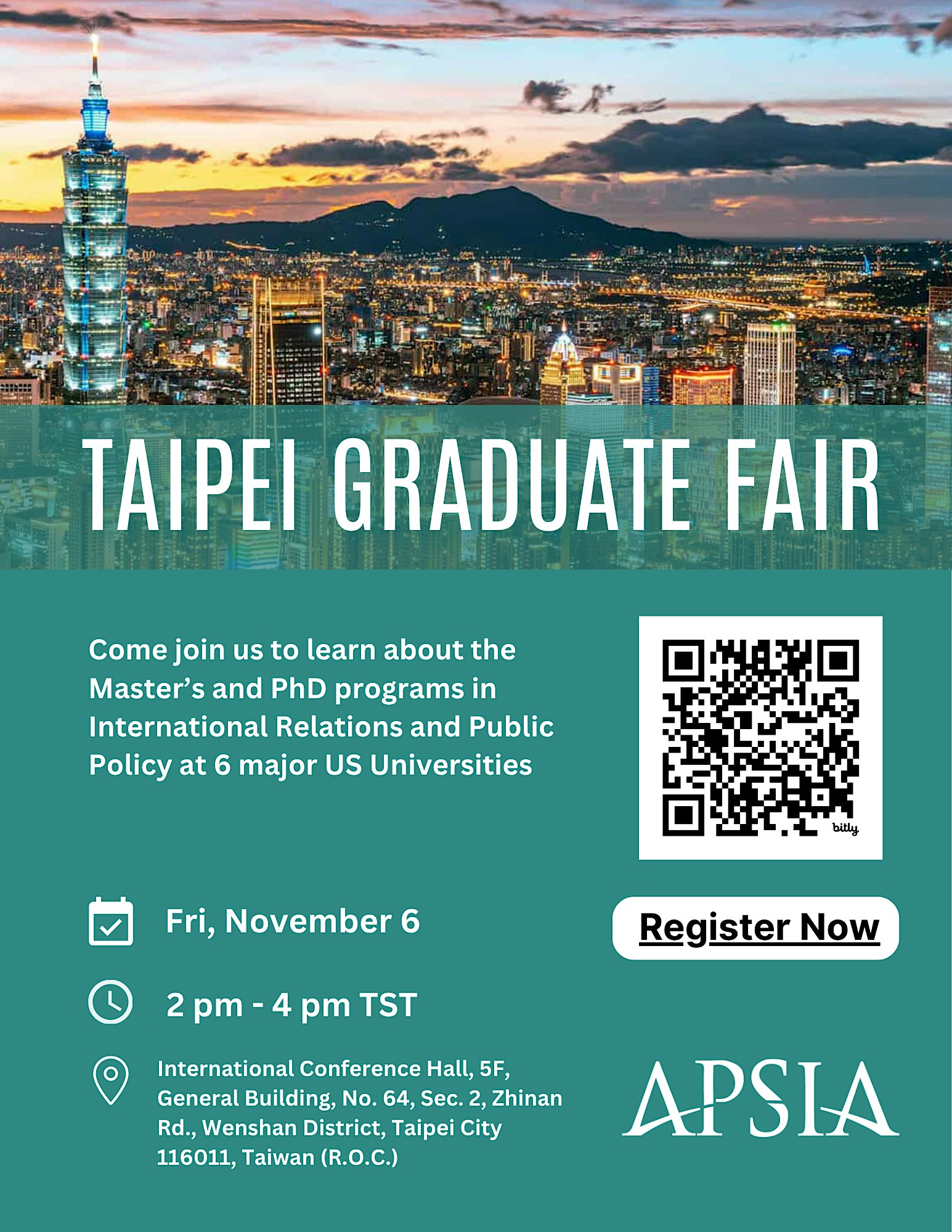 APSIA: Graduate School Fair, Taipei