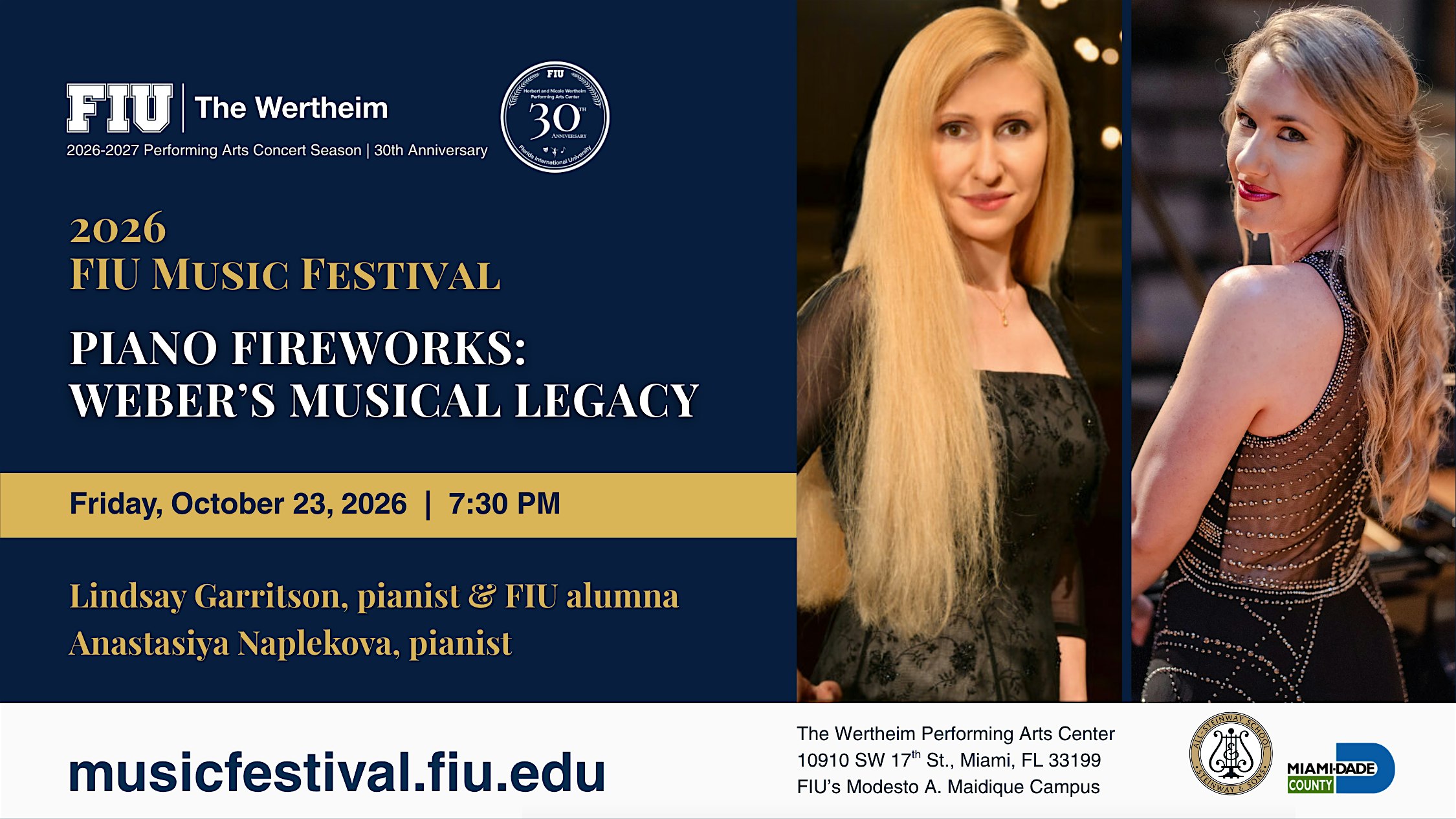 2026 FIU Music Festival: Piano Fireworks: Weber’s Musical Legacy