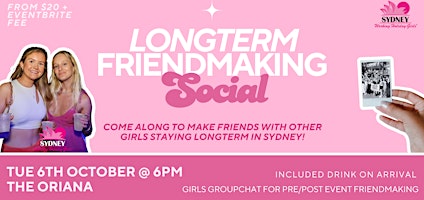 Longterm Friendmaking Social | Sydney Working Holiday Girls