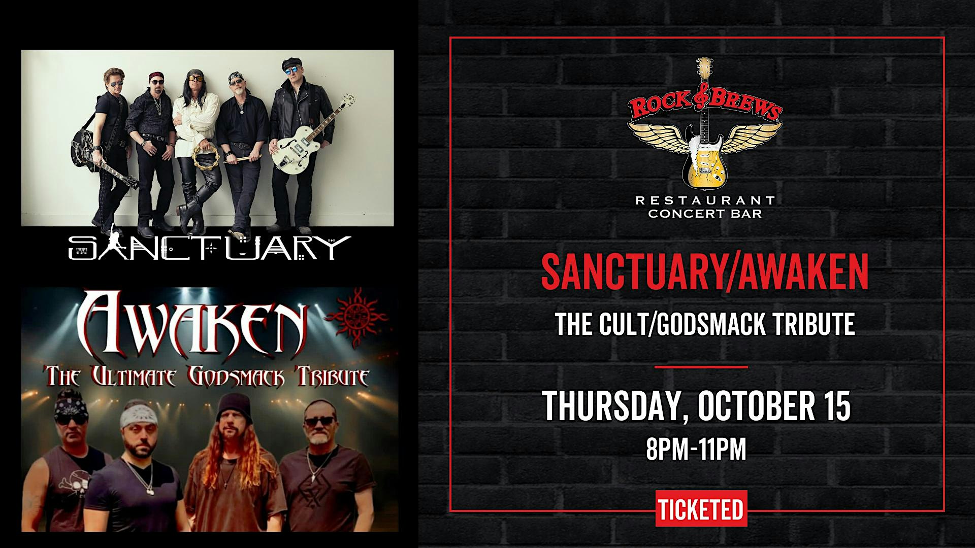 SANCTUARY / AWAKEN THE CULT AND GODSMACK TRIBUTES @ Rock & Brews Royal Oak