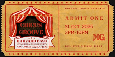 Morning Groove @ Believe Music Hall | Sat, Oct 31st!