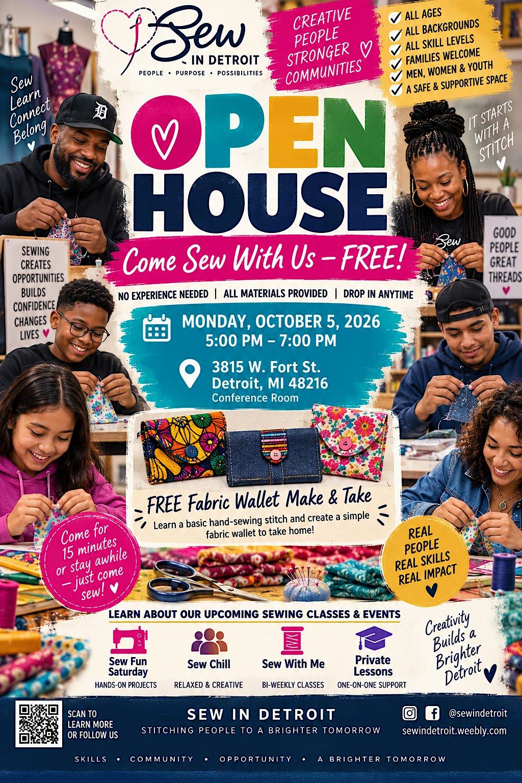 Sew In Detroit Open House: Come Sew With Us — FREE!