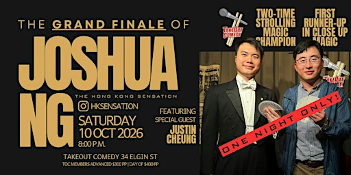 This week at TakeOut Comedy - Joshua Ng