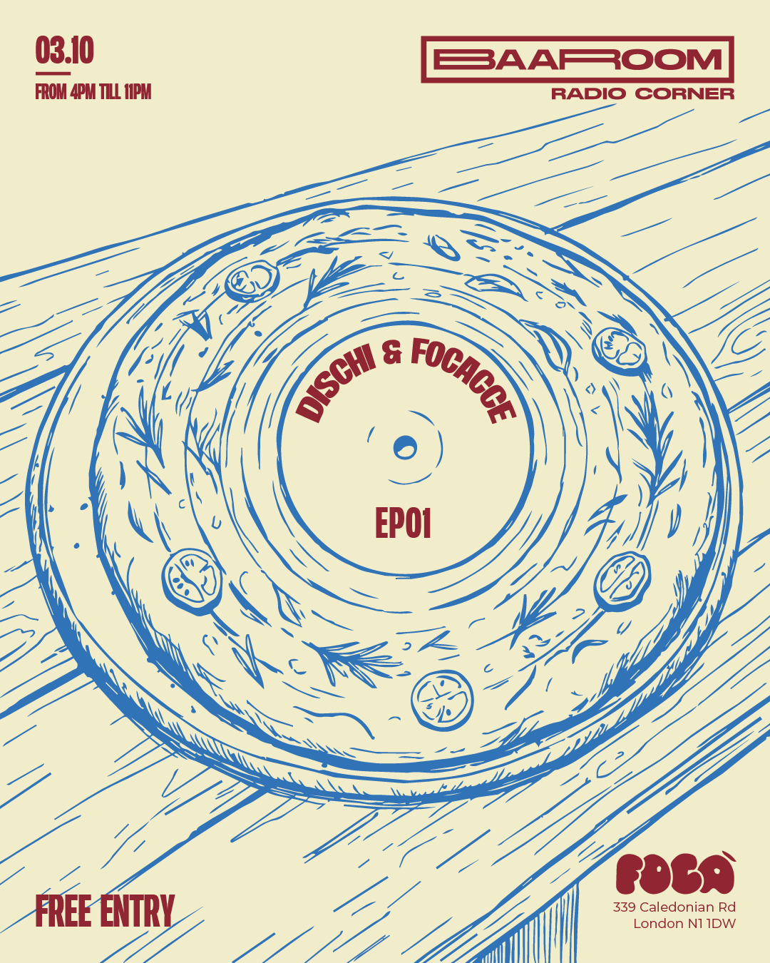 BAAROOM Radio Corner presents DISCHI & FOCACCE with Colaps, Gefra, John's - FREE ENTRY