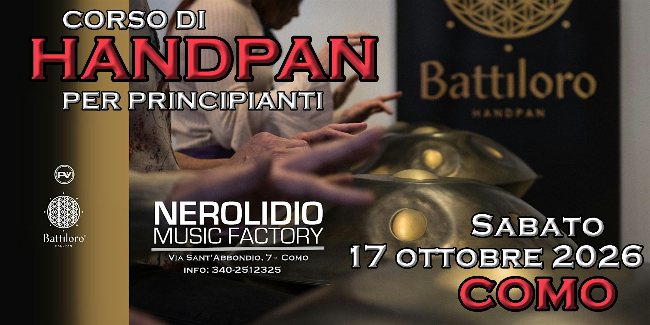 Corso di Handpan a Como per principianti in partenza Sabato 17 Ottobre 2026