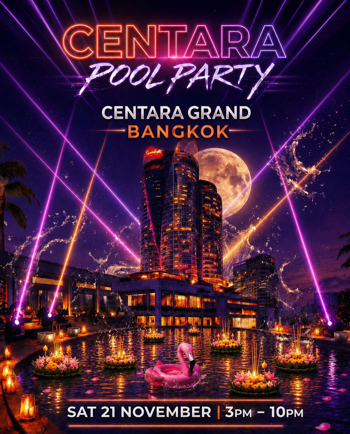 LOY KRATHONG ROOFTOP POOL PARTY - CENTARA GRAND BANGKOK