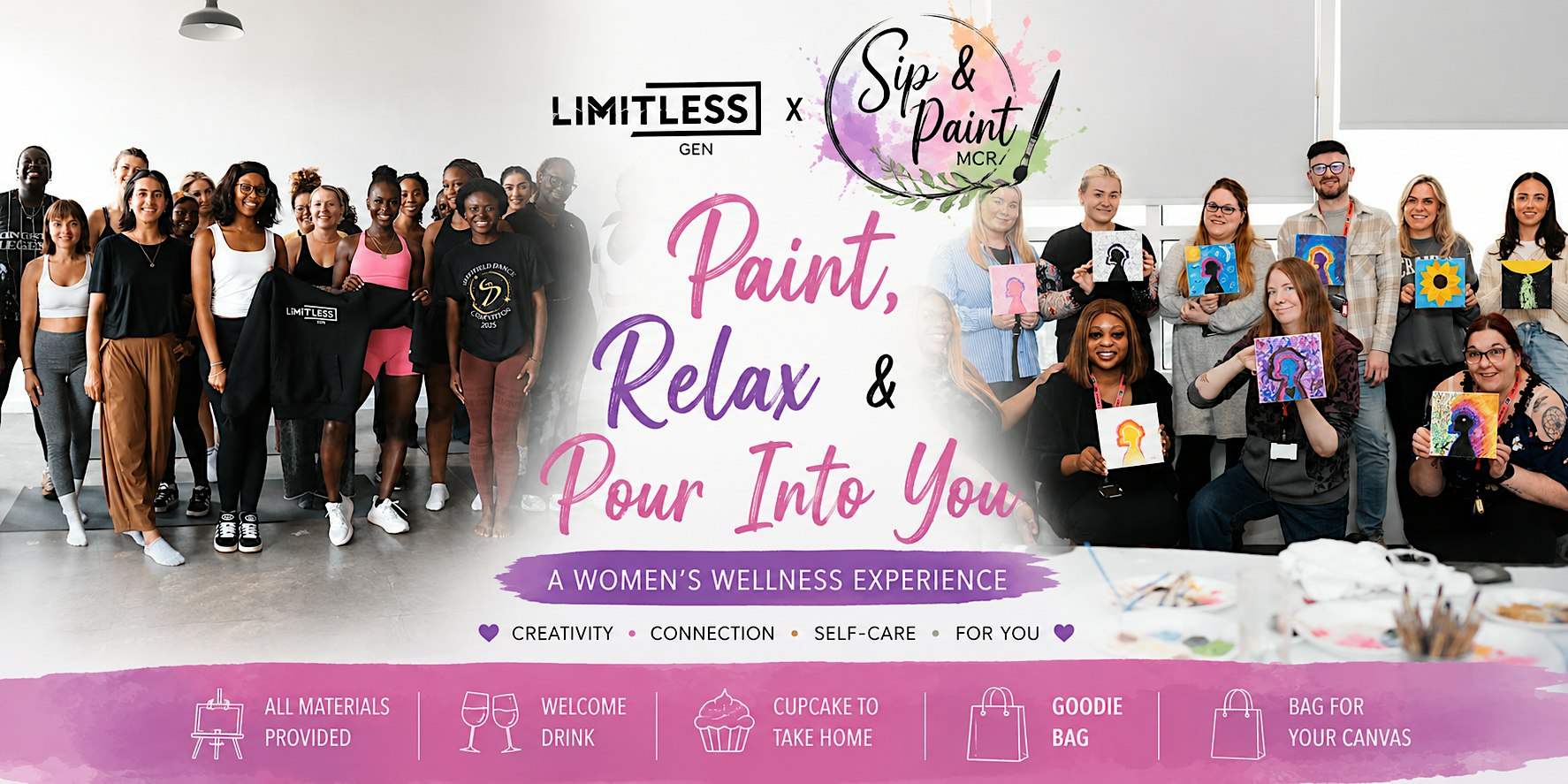Limitless x Sip & Paint MCR: Paint, Relax and  Pour Into You