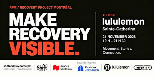 Recovery Project Montréal (RPM) at lululemon Sainte-Catherine