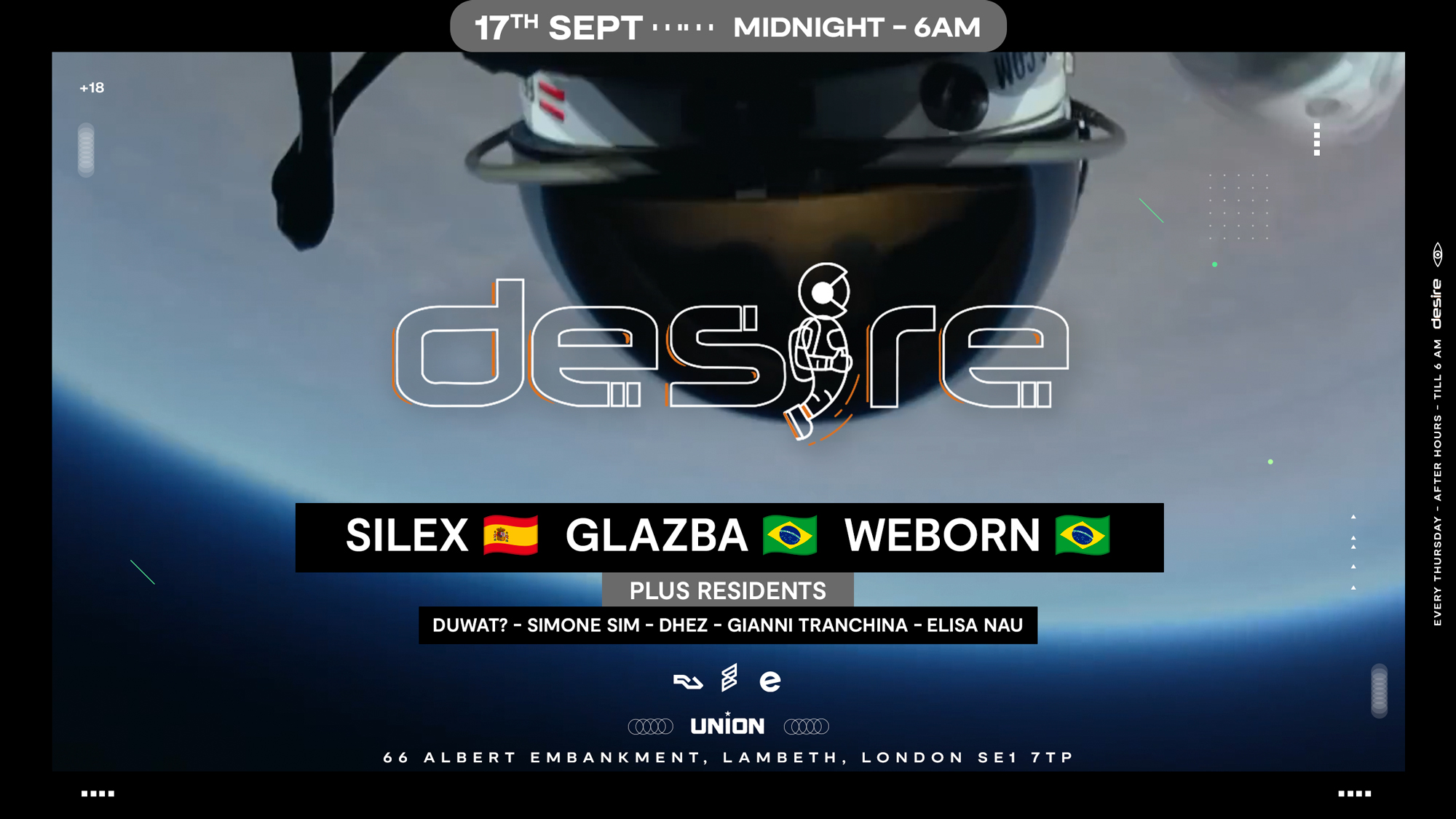 DESIRE - Weekly Thursday After Party - SILEX, GLAZBA and WEBORN