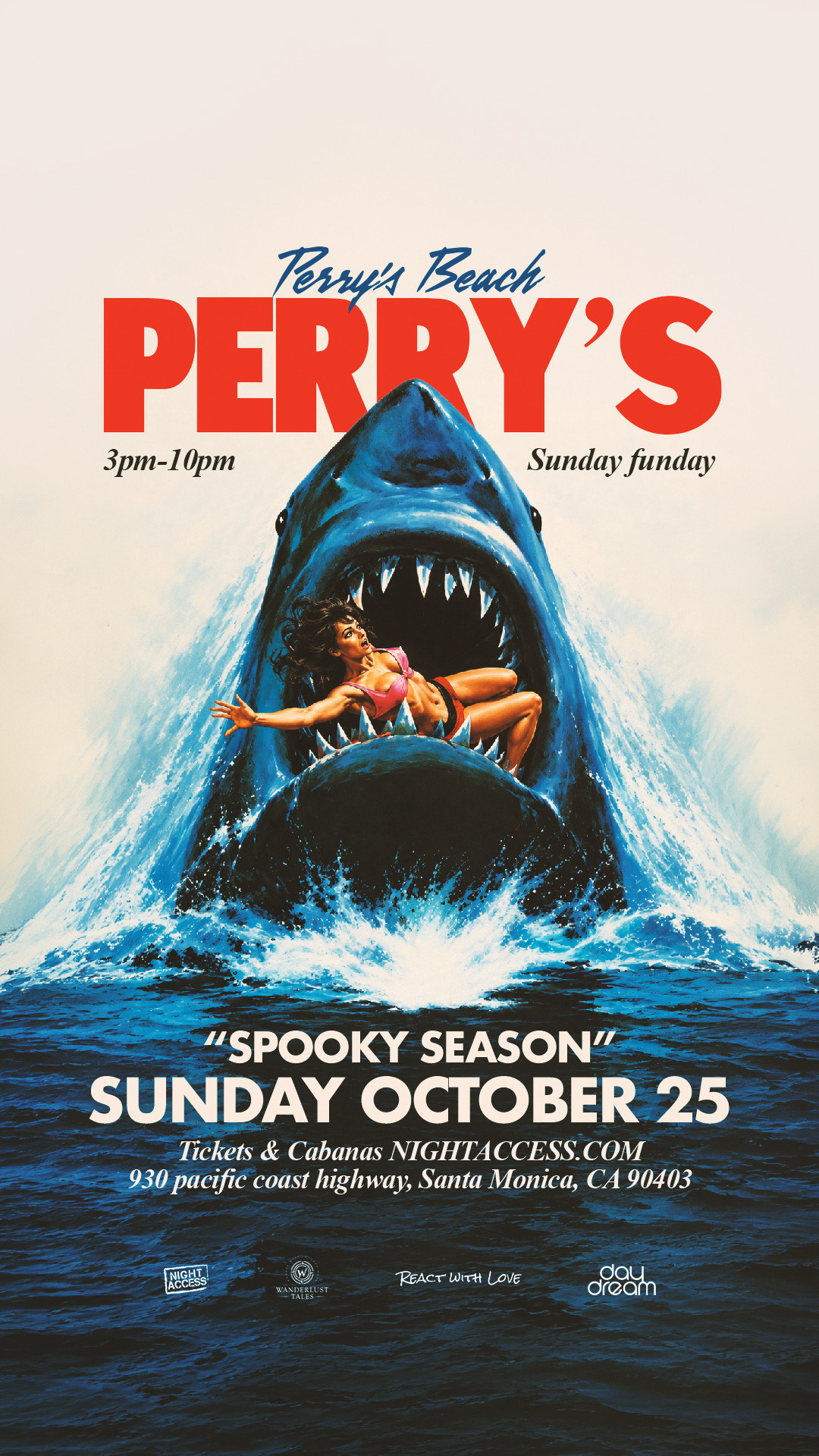 Perry’s Beach Club • Santa Monica Beach Sun, Oct 25th
