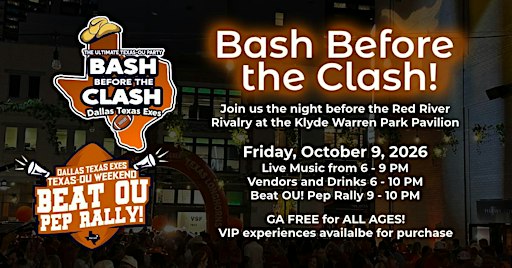 Klyde Warren Park Bash Before the Clash and Beat OU! Pep Rally