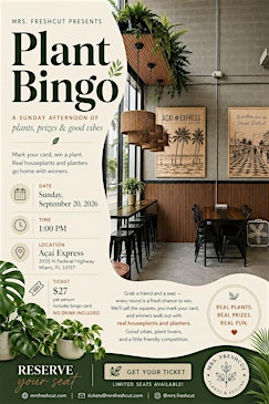 Plant Bingo at Acai Express