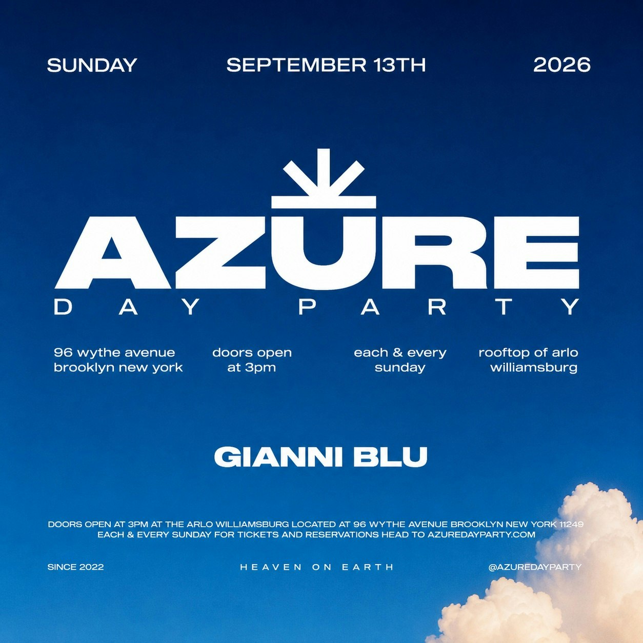 Azure Day Party  September 13th