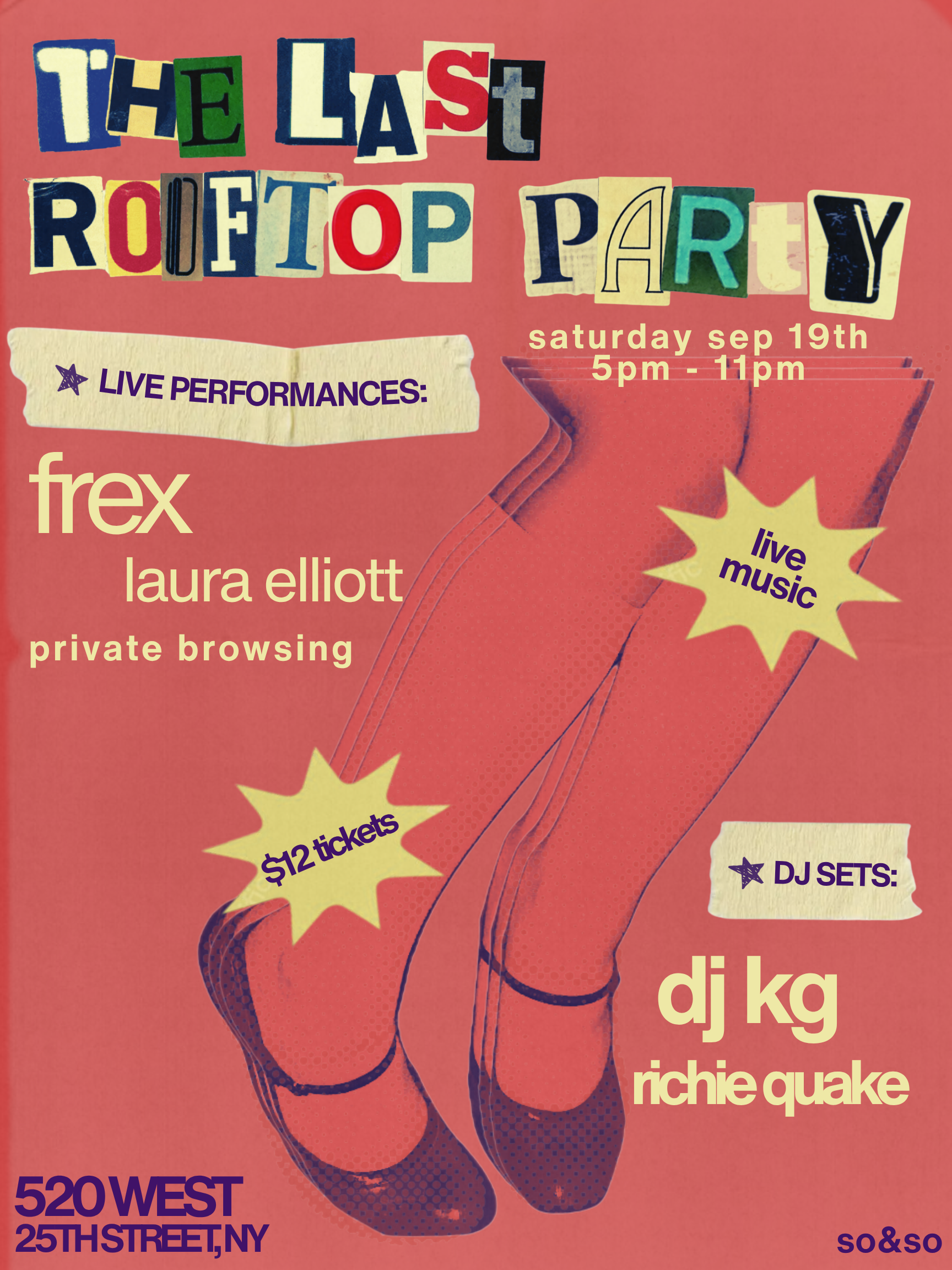 Rooftop Show: Frex, Laura Elliott, Private Browsing. Presented by so&so