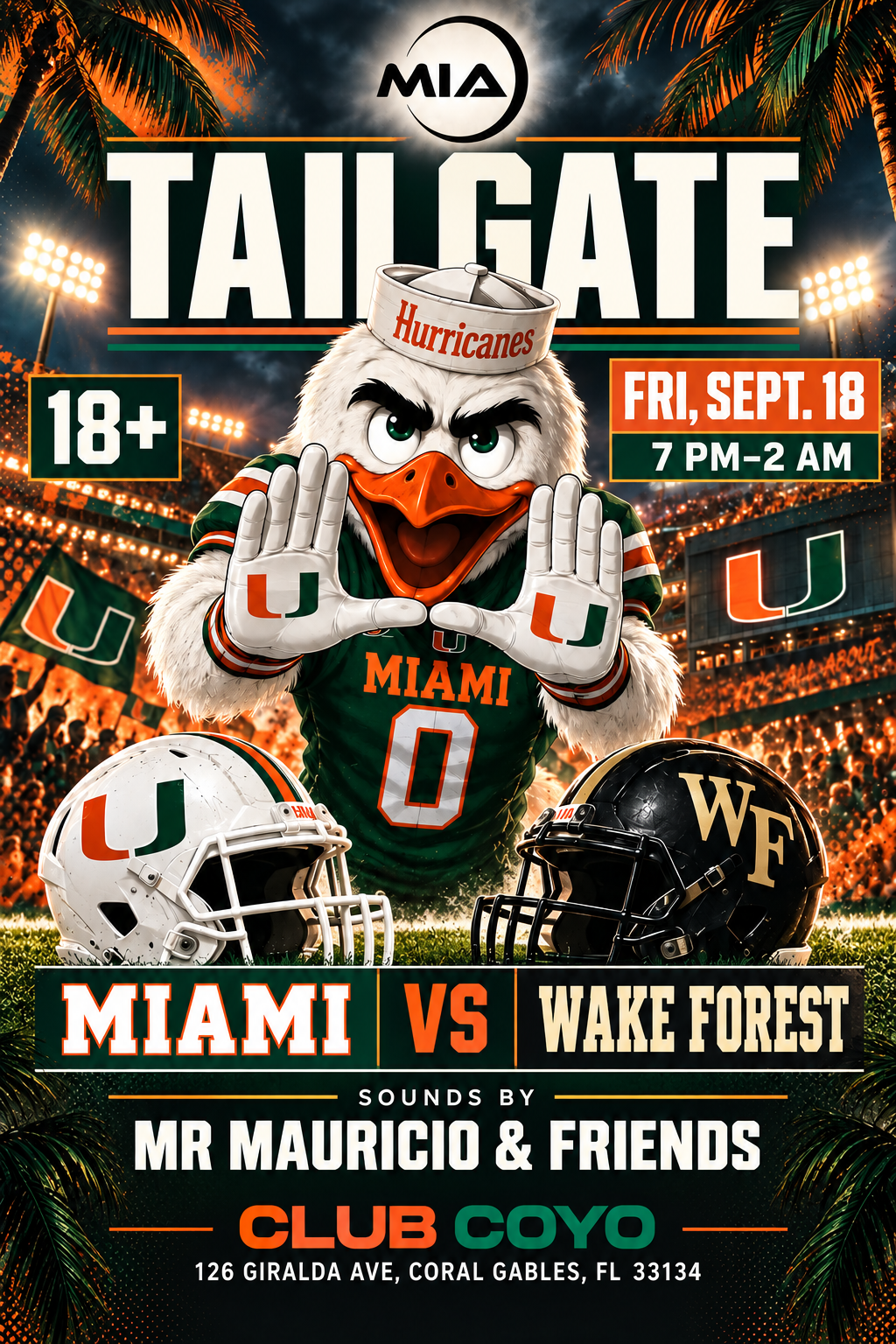 MIAMI VS WAKE FOREST TAILGATE