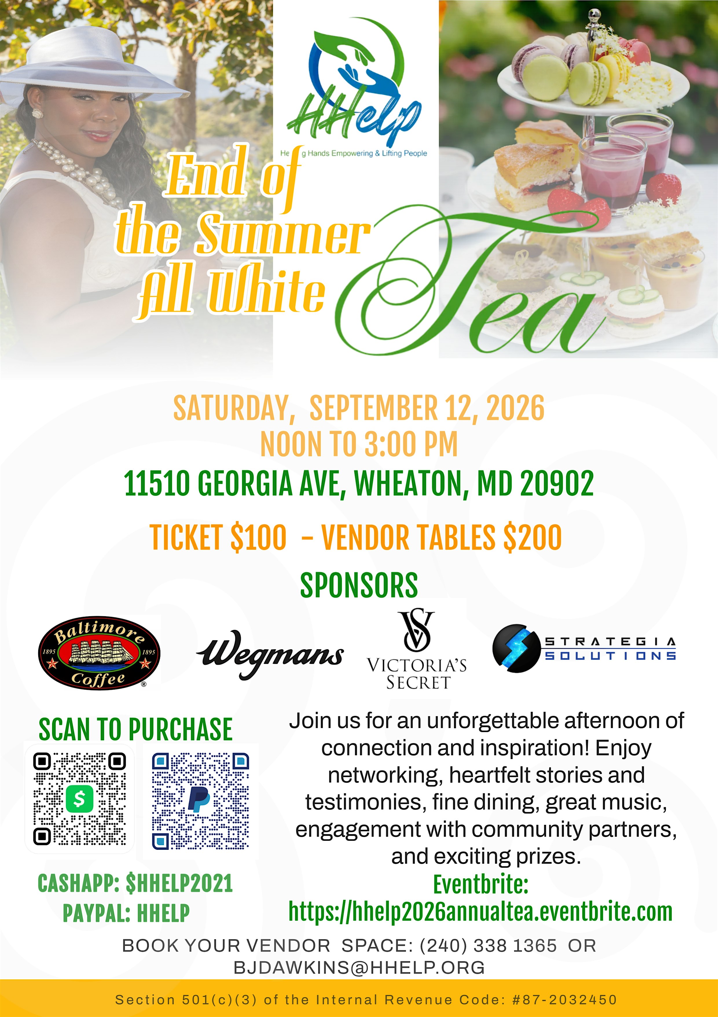 HHELP's ANNUAL END OF THE SUMMER ALL WHITE TEA